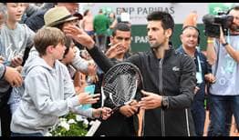 Djokovic Roland Garros 2018 Day 7 Racquet