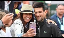 Djokovic Roland Garros 2018 Day 7 Selfie