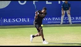 Fourth seed Gael Monfils wins on his Antalya debut on Wednesday.