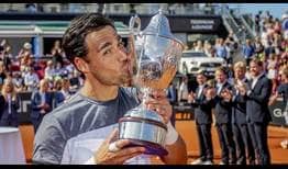 Fabio Fognini captures his second tour-level title of the season at the SkiStar Swedish Open on Sunday. 