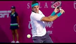 Juan Martín del Potro supera al No. 446 Marcos Giron en su primer partido en Los Cabos.
