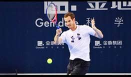 Former World No. 1 Andy Murray trains ahead of the Shenzhen Open, having arrived in China on Thursday.