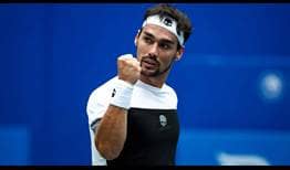 Fabio Fognini dejó escapar su servicio solo una vez ante Ruben Bemelmans este jueves en Chengdu Open.