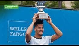 Michael Mmoh lifts his second ATP Challenger Tour trophy in two weeks, prevailing on the hard courts of Tiburon.
