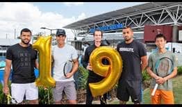 Jo-Wilfried Tsonga, Rafael Nadal, Andy Murray, Nick Kyrgios y Kei Nishikori reciben el año nuevo en el Brisbane International 2019.