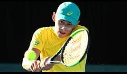 Alex de Minaur defeats Mirza Basic in straight sets to earn Australia a 2-0 lead in its Davis Cup qualifying round tie against Bosnia and Herzegovina on Friday.