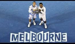 Stepanek Paes Australian Open 2012 Trophy