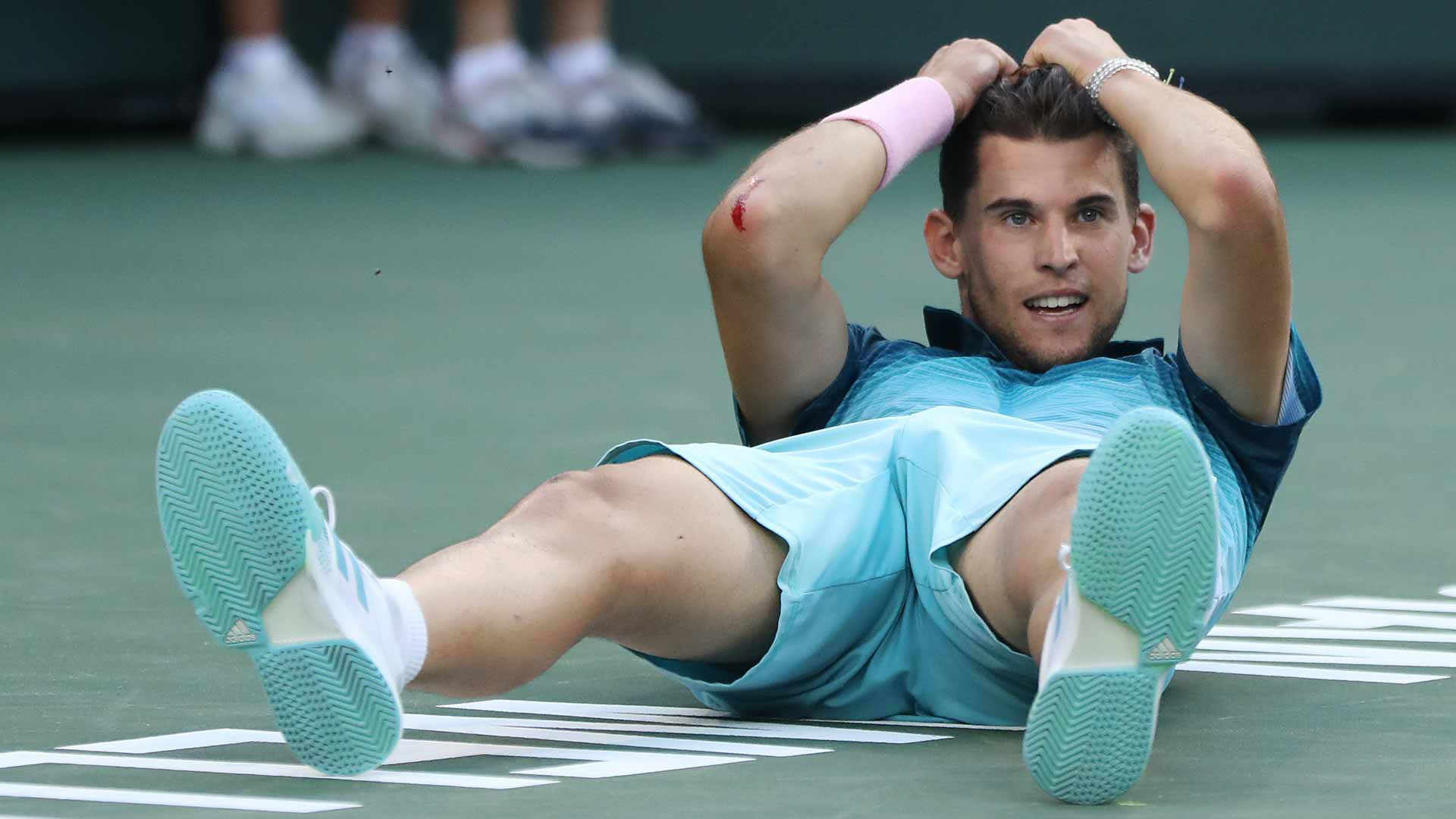 Dominic Thiem celebrates his maiden ATP Masters 1000 moment in Indian Wells.