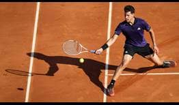 Dominic Thiem, ganador de ocho torneos ATP Tour sobre polvo, perdió solo tres puntos con el primer saque en su debut ante Klizan en Montecarlo.
