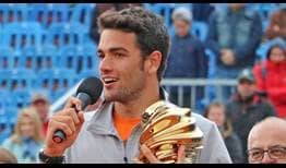 Matteo Berrettini defeats Filip Krajinovic on Sunday in Budapest to win his second ATP Tour title.