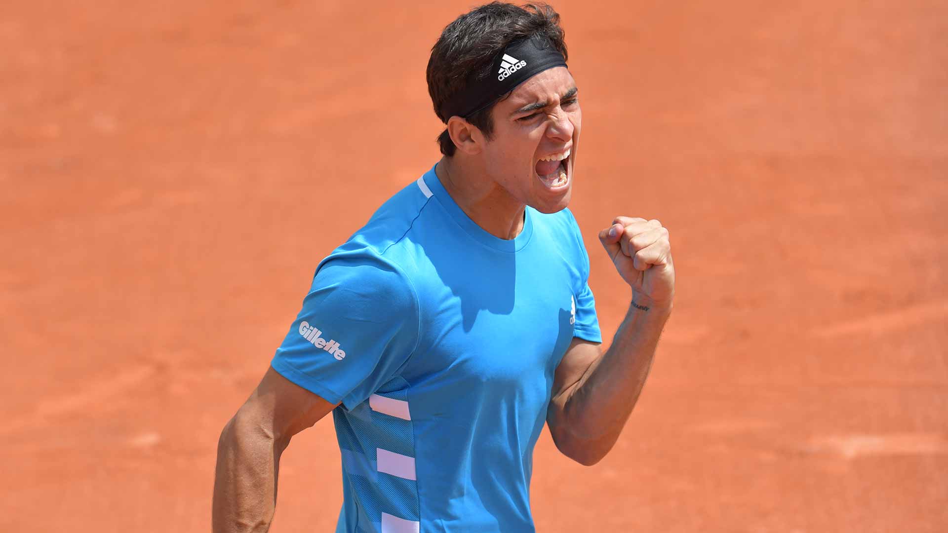 Chile's Cristian Garin wins his first Grand Slam match on Monday at Roland Garros.