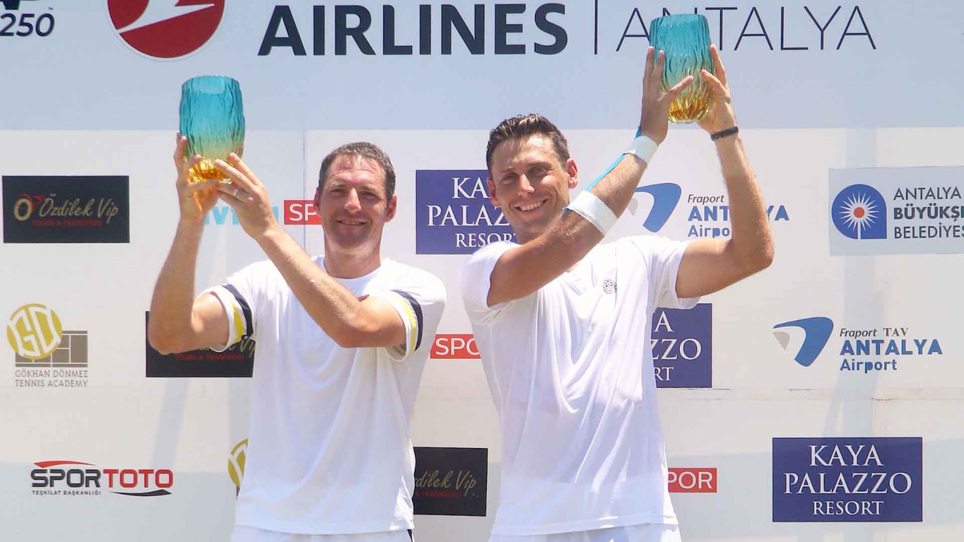 Jonathan Erlich and Artem Sitak lift their second team title on Saturday at the Turkish Airlines Open Antalya.