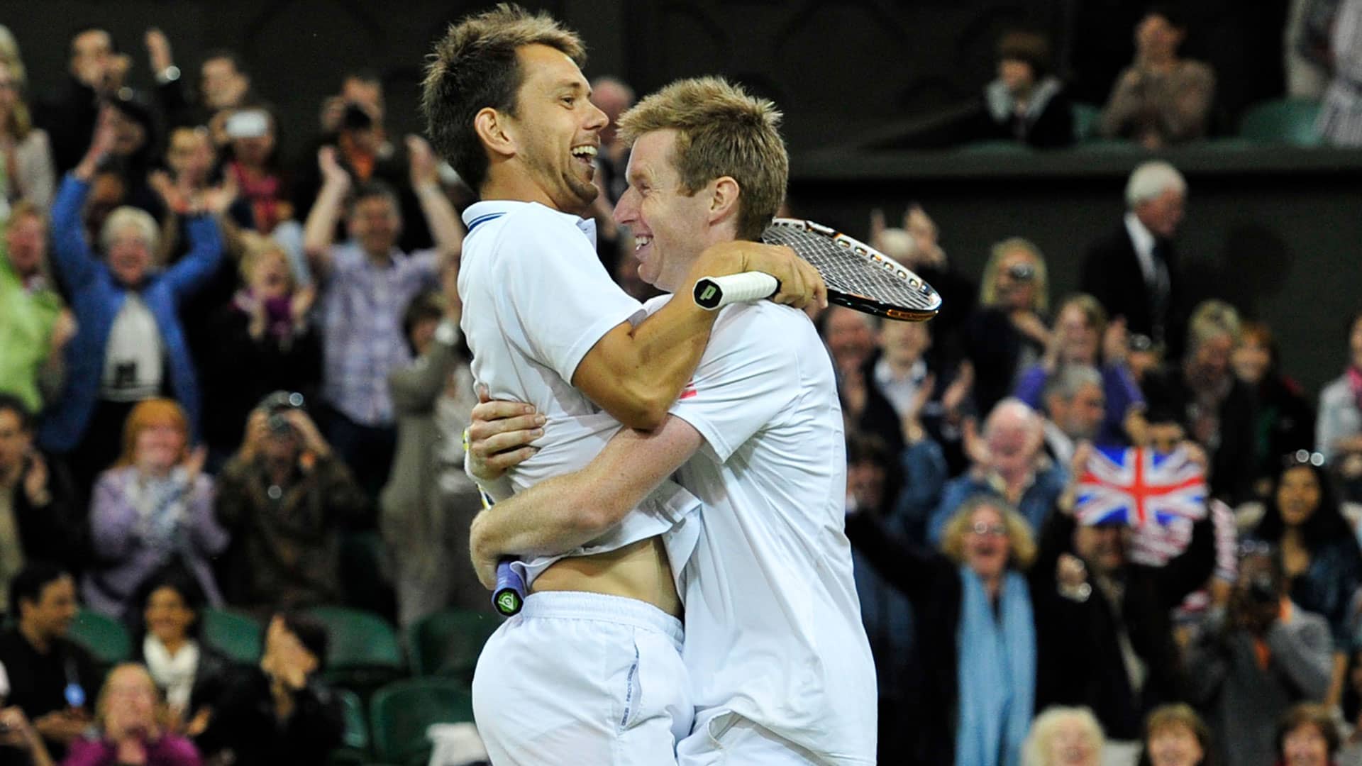 <a href='https://www.atptour.com/en/players/frederik-nielsen/n390/overview'>Frederik Nielsen</a> and <a href='https://www.atptour.com/en/players/jonathan-marray/m983/overview'>Jonathan Marray</a> at 2012 <a href='https://www.atptour.com/en/tournaments/wimbledon/540/overview'>Wimbledon</a>