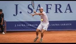 Joao Sousa breaks serve five times to beat Roberto Bautista Agut on Friday for a place in the Gstaad semi-finals.