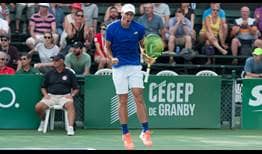 Ernesto Escobedo celebrates his third ATP Challenger Tour in Granby, Canada.