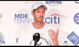 Andy Murray habló con los medios antes de debutar junto a su hermano Jamie en el Citi Open 2019.