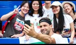 Fourth seed Grigor Dimitrov will face Daniel Evans or Yan Bai in the Chengdu Open second round.