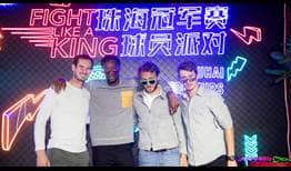 Andy Murray, Gael Monfils, Lucas Pouille and Alex de Minaur attend the players' party for the inaugural Huajin Securities Zhuhai Championships.