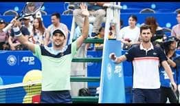 Dusan Lajovic and Nikola Cacic defeat Jonathan Erlich and Fabrice Martin to lift the Chengdu Open title on Sunday.