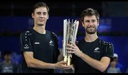 Joran Vliegen/Sander Gille win their first hard-court ATP Tour doubles title on Sunday in Zhuhai.