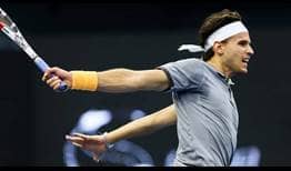 Dominic Thiem hits 36 winners to beat Karen Khachanov at the China Open on Saturday.