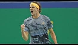 Alexander Zverev holds all of his service games in a straight-sets victory against Matteo Berrettini in the Shanghai semi-finals.