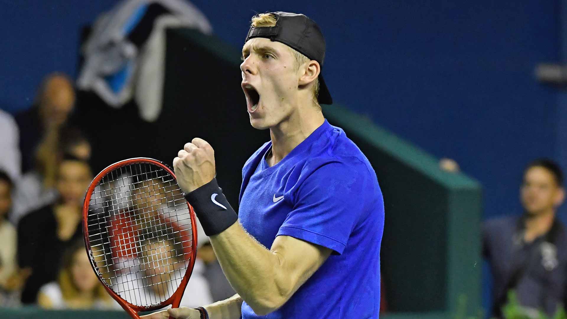 <a href='https://www.atptour.com/en/players/denis-shapovalov/su55/overview'>Denis Shapovalov</a> earns his third Top 10 win on Thursday at the <a href='https://www.atptour.com/en/tournaments/paris/352/overview'>Rolex Paris Masters</a>.