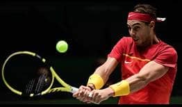 Rafael Nadal puts Spain on the board on Tuesday at the Davis Cup Finals in Madrid.