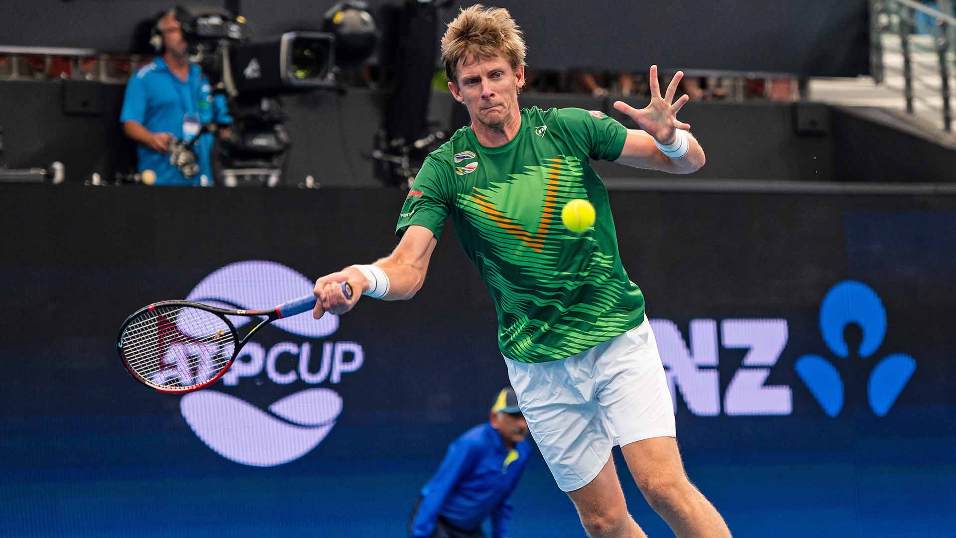Kevin Anderson earns his first win of the 2020 season on Monday at the ATP Cup in Brisbane.