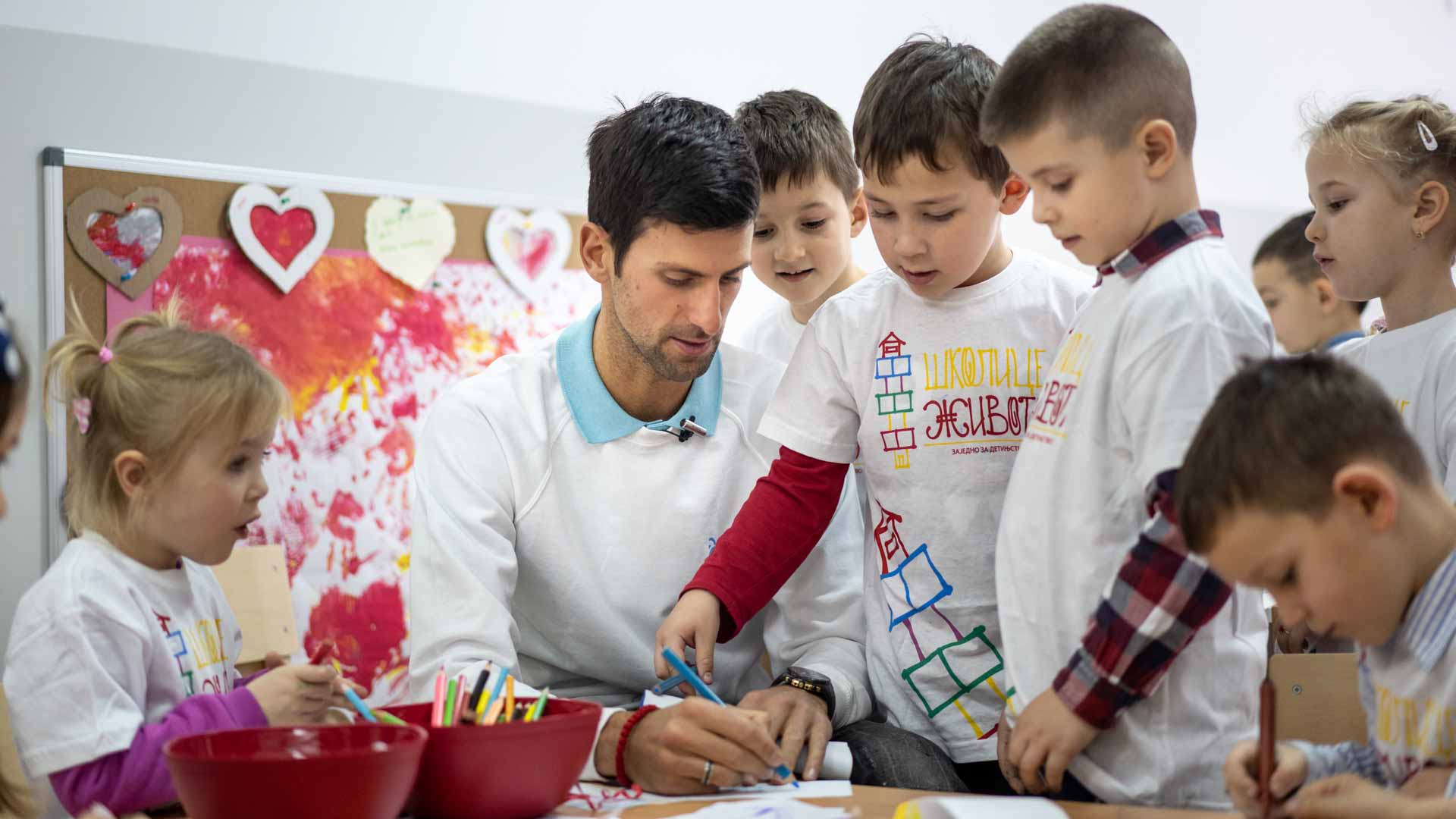 The <a href='https://www.atptour.com/en/players/novak-djokovic/d643/overview'>Novak Djokovic</a> Foundation, one of nine ATP ACES For Charity grant recipients, focusses its efforts on helping young children gain access to preschool education.
