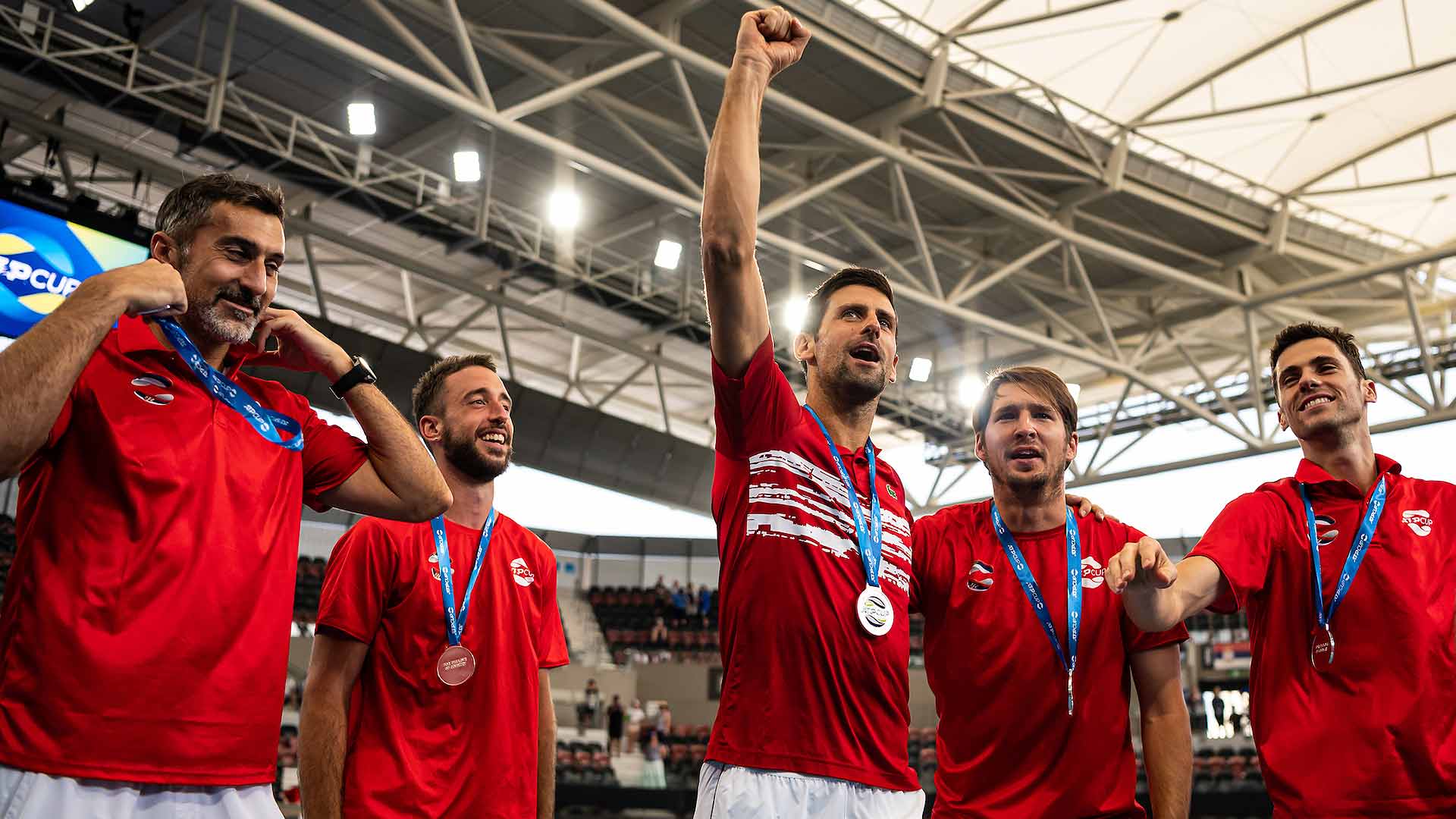 Novak Djokovic and Team Serbia on Wednesday receive their medals as Group A champions at the ATP Cup in Brisbane.