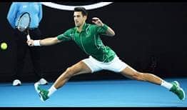 Djokovic Australian Open 2020 Day 1 Stretch