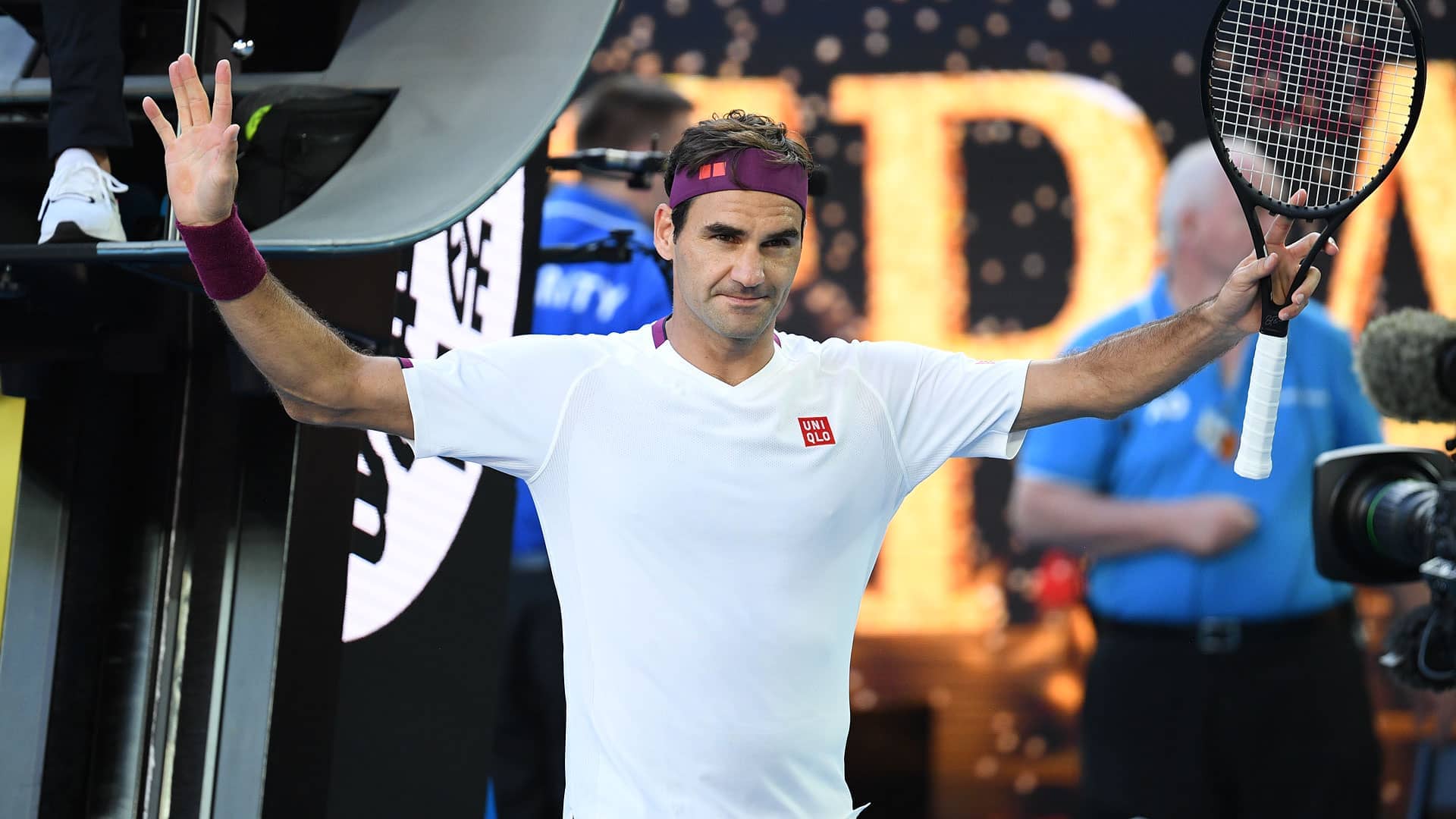 Six-time former champion Roger Federer celebrates saving seven match points to beat Tennys Sandgren on Tuesday at the Australian Open.
