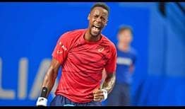 Gael Monfils hits nine aces to defeat Norbert Gombos and advance to the Montpellier semi-finals.