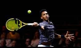 Felix Auger-Aliassime se midió este sábado en semifinales del ABN AMRO World Tennis Tournament a Pablo Carreño Busta.