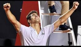 Cristian Garín celebra su triunfo ante Gianluca Mager en la final del Rio Open presentado por Claro.