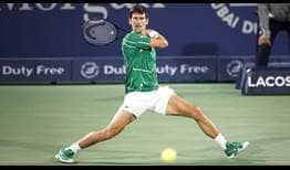 Novak Djokovic firma un balance de 4-1 en finales del Dubai Duty Free Tennis Championships.