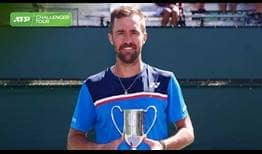 Steve Johnson lifts his second Challenger trophy of the 2020 season in Indian Wells.