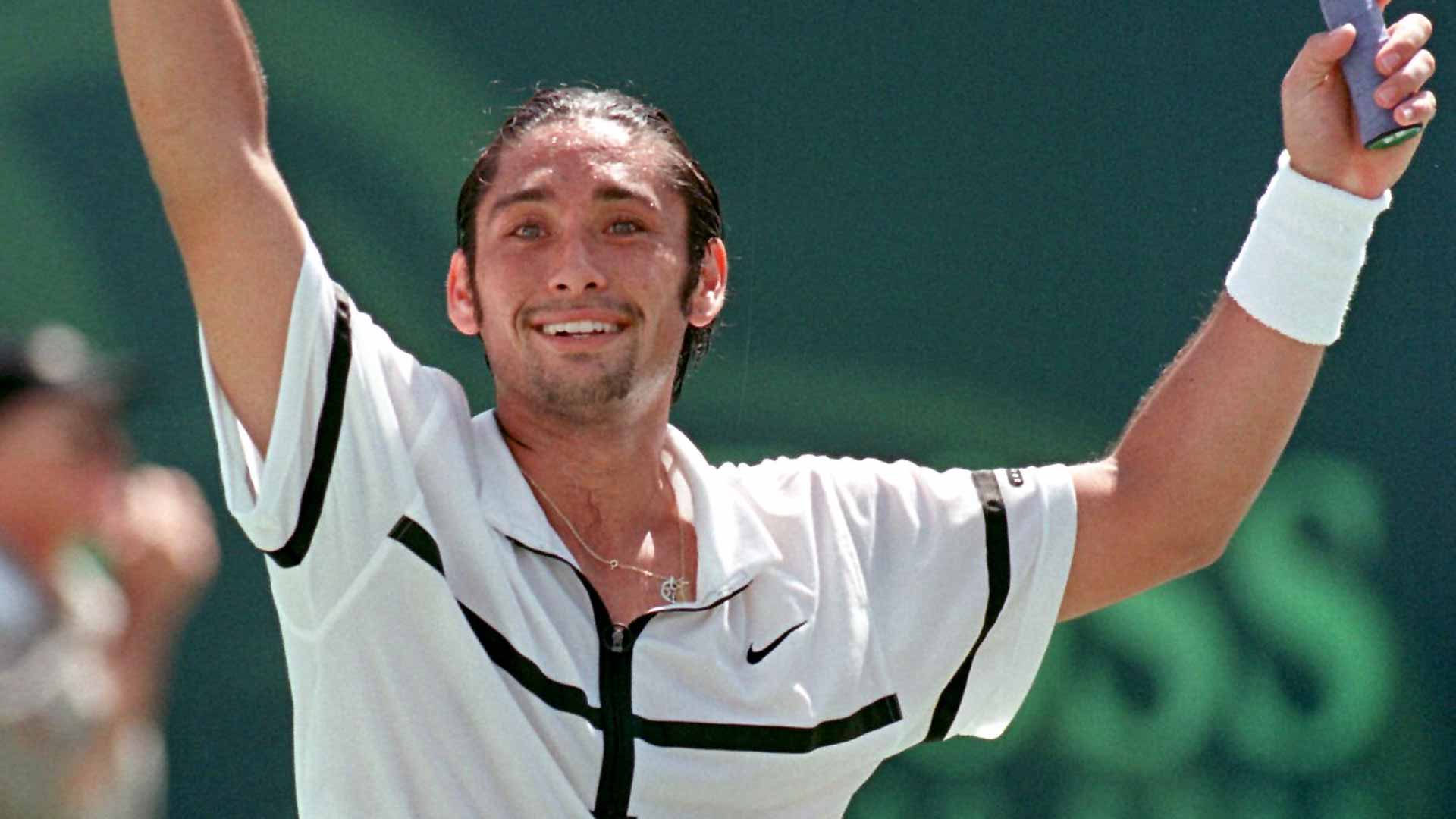 Rios celebrates winning the 1998 Miami title