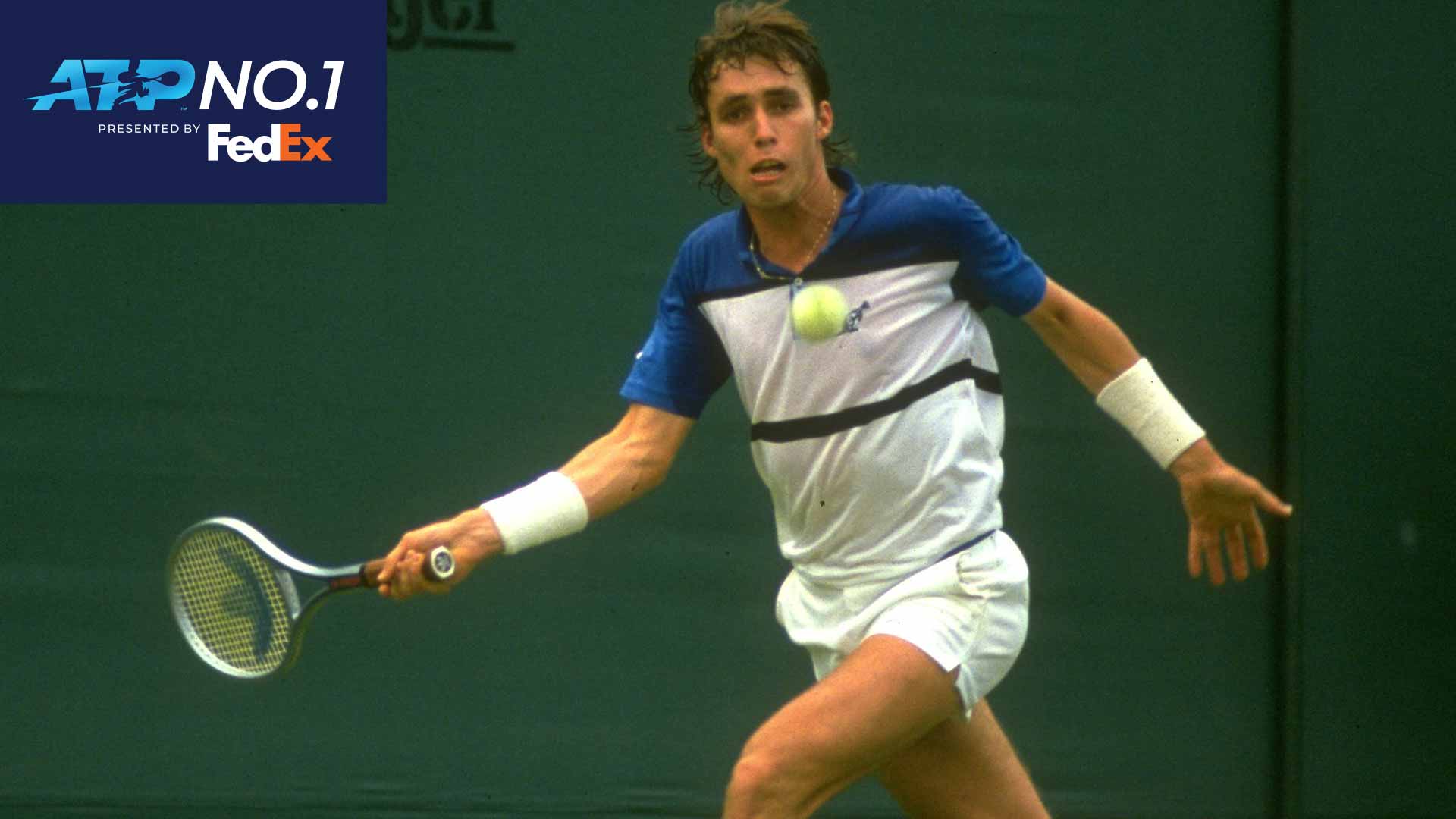 Ivan Lendl, in action at Wimbledon in 1981, became the sixth player to rise to No. 1 in the FedEx ATP Rankings.