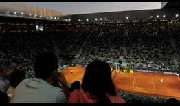 Rafael Nadal y Fernando Verdasco durante su partido de cuartos de final en el Mutua Madrid Open 2009.