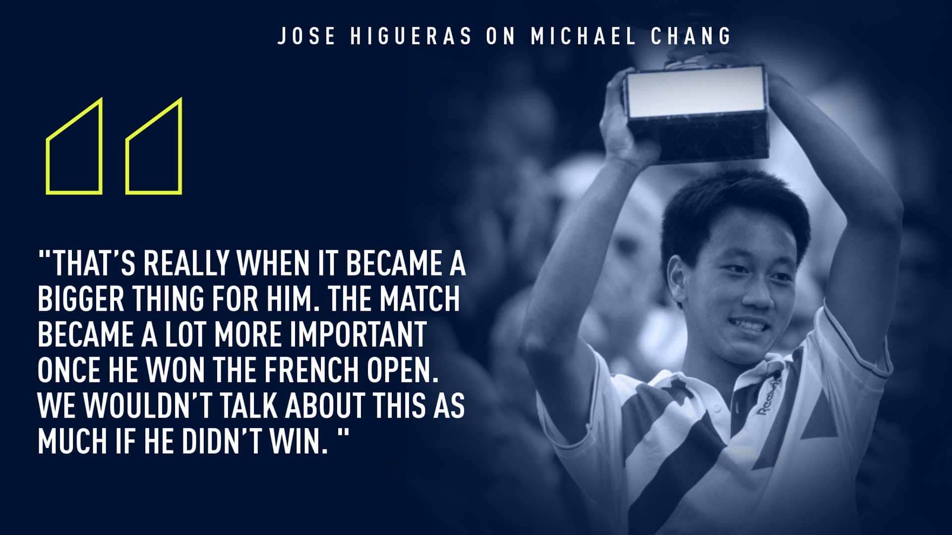 Jose Higueras on Michael Chang