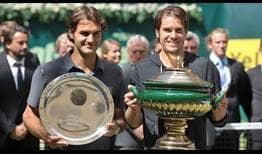 Federer Haas Halle 2012 Trophies