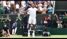 Tsonga Isner Wimbledon 2016 Celebration