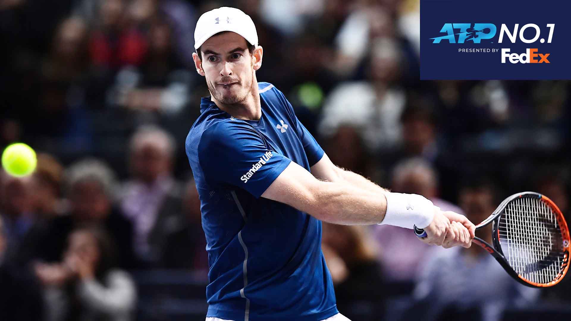 Andy Murray comenzó su reinado de 41 semanas al frente del FedEx ATP Rankings tras levantar su primera corona del Rolex Paris Masters en 2016.