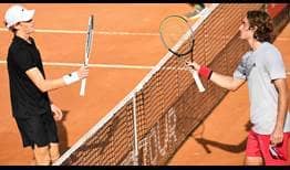 Sinner Tsitsipas Rome 2020 Racquet Touch