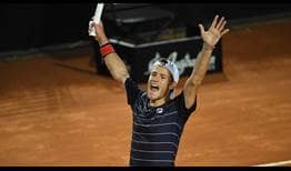 Diego Schwartzman firmó su primera victoria ante Rafael Nadal (1-9) en el Internazionali BNL d'Italia.