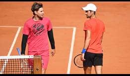 Thiem Djokovic Roland Garros 2020 Practice