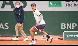 Nishikori Roland Garros 2020 Day 1 Tweener