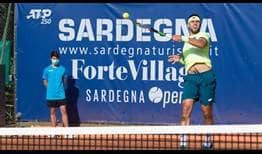 Jiri Vesely won 77 per cent of his first-serve points en route to a straight-sets victory against Kamil Majchrzak in Sardinia on Monday.